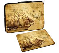 PEDEA Design Schutzhülle Notebook Tasche bis 15,6 Zoll (39,6cm) mit Design Mauspad, Sailing Ship