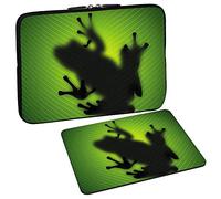 PEDEA Design Tablet PC Tasche 10,1 Zoll (25,6cm) mit Design Mauspad, Green Frog
