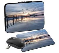 PEDEA Design Tablet PC Tasche 10,1 Zoll (25,6cm) mit Mauspad und schnurloser Maus, Coastline