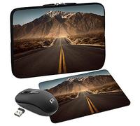 PEDEA Design Tablet PC Tasche 10,1 Zoll (25,6cm) mit Mauspad und schnurloser Maus, Highway