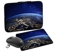 PEDEA Design Tablet PC Tasche 10,1 Zoll (25,6cm) mit Mauspad und schnurloser Maus, Space Night