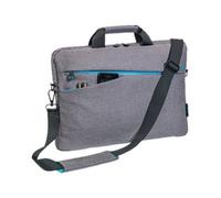 Pedea - Laptoptasche *Fashion* Notebook-Tasche bis 15,6 Zoll - Laptop Umhängetasche mit Schultergurt - Laptophülle grau - Notebooktasche für Damen & Herren
