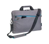 Pedea - Laptoptasche *Fashion* Notebook-Tasche bis 17,3 Zoll - Laptop Umhängetasche mit Schultergurt - Laptophülle grau - Notebooktasche für Damen & Herren