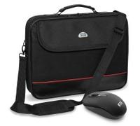 PEDEA Laptoptasche "Trendline" Umhängetasche Messenger Bag für 17,3 Zoll (43,9 cm) inkl. schnurloser Maus, schwarz