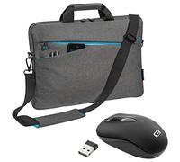 PEDEA Laptoptasche "Fashion" Notebook-Tasche bis 13,3 Zoll (33,8 cm) Umhängetasche mit Schultergurt inkl. Schnurloser Maus, Grau