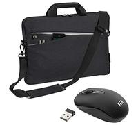 PEDEA Laptoptasche "Fashion" Notebook-Tasche bis 13,3 Zoll (33,8 cm) Umhängetasche mit Schultergurt inkl. Schnurloser Maus, Schwarz