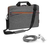 PEDEA Laptoptasche "Fashion" Notebook-Tasche bis 15,6 Zoll (39,6 cm) Umhängetasche mit Schultergurt inkl. Notebookschloss, Grau/Orange