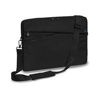 Pedea - Laptoptasche *Fashion* Notebook-Tasche bis 15,6 Zoll - Laptop Umhängetasche mit Schultergurt - Laptophülle schwarz/blau - Notebooktasche für Damen & Herren