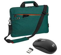 PEDEA Laptoptasche "Fashion" Notebook-Tasche bis 17,3 Zoll (43,9 cm) Umhängetasche mit Schultergurt inkl. Schnurloser Maus, Türkis