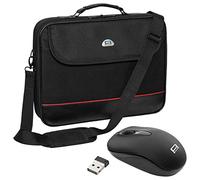 PEDEA Laptoptasche "Trendline" Umhängetasche Messenger Bag für 17,3 Zoll (43,9 cm) inkl. schnurloser Maus, schwarz