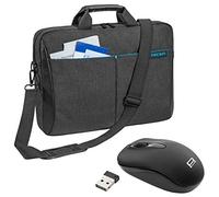 PEDEA "Lifestyle" Notebooktasche für 15,6 Zoll (39,6cm) mit Zubehörfach/Schultergurt mit schnurloser Maus, schwarz