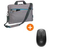 Pedea - Laptoptasche *Fashion* Notebook-Tasche bis 15,6 Zoll - Laptop Umhängetasche mit Schultergurt - Laptophülle grau - Notebooktasche für Damen & Herren