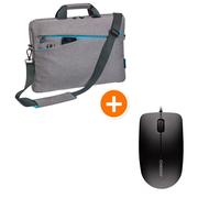 Pedea - Laptoptasche *Fashion* Notebook-Tasche bis 15,6 Zoll - Laptop Umhängetasche mit Schultergurt - Laptophülle grau - Notebooktasche für Damen & Herren