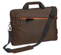 Pedea - Laptoptasche *Fashion* Notebook-Tasche bis 17,3 Zoll - Laptop Umhängetasche mit Schultergurt - Laptophülle braun - Notebooktasche für Damen & Herren