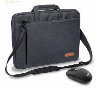 PEDEA Notebooktasche "ELEGANCE" 39,6cm (15.6"), grau + Maus (SET010-66066410)