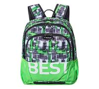 PEDEA Unisex Rucksack „BESTLIFE TASKU“ Schultasche Freizeittasche mit Laptopfach bis 15,6 Zoll (39,6cm), grün