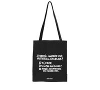 Pedrita Parker Tote Bag Canvas-Tasche für Schulliebhaber, Schwarz, 35 x 40.5 cm, Lustig