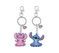 Peers Hardy - Disney Lilo & Stitch BFF Schlüsselanhänger-Set, Rosa und Blau, blau/pink, Einheitsgröße