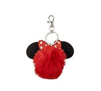 Peers Hardy - Disney Minnie Mouse Schlüsselanhänger mit rotem und schwarzem Pompon-Motiv, rot/schwarz, Einheitsgröße