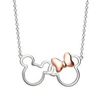 Disney Halskette Minnie & Mickey NF00287TL-18 – versilbert und roségoldplattiert, Messing