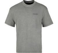 PEGADOR Oversized T-Shirt mit Label-Stitching in Mittelgrau, Größe M