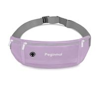 PEGINMOL Laufgürtel für Handy, Lauftasche Jogging Wasserdicht mit 3 Taschen | Läufer-Hüfttasche für Damen Herren, Großer Kapazität Sportgürtel Verstellbarem Running Belt zum Laufen, Radfahren, Lila