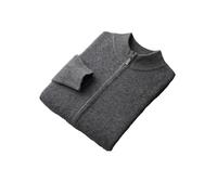 Pegsmio Herren-Strickjacke mit Reißverschluss, Wolle, Kaschmir-Pullover, Herbst, Winter, dick, lässig, Merinowolle, Strickwaren, Dunkelgrau9, L