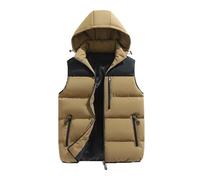 Pegsmio Männer Herbst Winter Mit Kapuze Verdicken Ärmellose Westen Jacken Mantel Abnehmbare Hut Weste Baumwolle Outwear Weste
