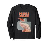 Pelikan-Grafik Pebble-Beach Kalifornien USA Amerika Strand Langarmshirt