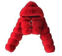 Pelzjacke Damen Kurz Faux Pelz Jacke Kurze Elegant Pelzmantel Kunstpelz Winter Herbst Kunstfell Warm PlüSchjacke Mit Kaputze Winterjacke MäNtel LangäRmlig ReißVerschluss Felljacke Outwear Oberteile