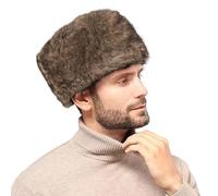 Pelzmütze Winter Wintermütze Manner Herren Fellmütze Verdickt Kunstfell Herrenhut Winddicht Flauschig Warm Hut Jägersmann Hunting Hat Flauschig Kuschelig (DE/NL/SE/PL, Numerisch, 58, Gelb)