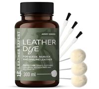 Penetrating Leather Dye - Lederfarbe Army Green 300 ml - Ideal zum Schuhe, Handtaschen und Accessoires - inkl. 3x Applikator & 3x Pinsel - Schuhfarbe für Wildleder, Nubuk- und Anilinleder (16 Farben)