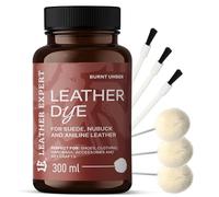 Penetrating Leather Dye - Lederfarbe Burnt Umber 300 ml - Ideal zum Schuhe, Handtaschen und Accessoires - inkl. 3x Applikator & 3x Pinsel - Schuhfarbe für Wildleder, Nubuk- und Anilinleder (16 Farben)