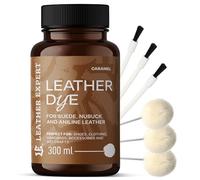 Penetrating Leather Dye - Lederfarbe Caramel 300 ml - Ideal zum Schuhe, Handtaschen und Accessoires - inkl. 3x Applikator & 3x Pinsel - Schuhfarbe für Wildleder, Nubuk- und Anilinleder (16 Farben)