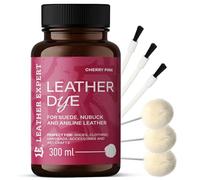 Penetrating Leather Dye - Lederfarbe Cherry Pink 300 ml - Ideal zum Schuhe, Handtaschen und Accessoires - inkl. 3x Applikator & 3x Pinsel - Schuhfarbe für Wildleder, Nubuk- und Anilinleder (16 Farben)