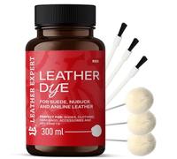 Penetrating Leather Dye - Lederfarbe Red 300 ml - Ideal zum Schuhe, Handtaschen und Accessoires - inkl. 3x Applikator & 3x Pinsel - Schuhfarbe für Wildleder, Nubuk- und Anilinleder (16 Farben)