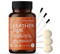 Penetrating Leather Dye - Lederfarbe Squash Orange 300 ml - Ideal zum Schuhe, Handtaschen und Accessoires - inkl. 3x Applikator & 3x Pinsel - Schuhfarbe für Wildleder, Nubuk & Anilinleder (16 Farben)