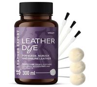 Penetrating Leather Dye - Lederfarbe Violet 300 ml - Ideal zum Schuhe, Handtaschen und Accessoires - inkl. 3x Applikator & 3x Pinsel - Schuhfarbe für Wildleder, Nubuk- und Anilinleder (16 Farben)