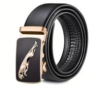 Pengchang Herrengürtel, Metall-Automatikschnalle, Business-Arbeitsgürtel, gepaart mit Jeans, preiswerter Gürtel,(120cm,Gold)