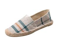 PengGengA Espadrilles für Damen Herren Slip-On Sommerschuhe Flache-Schuhe Leinenschuhe Canvas Sneaker Sommerlatschen Latschen Sommer Slipper Freizeitschuhe