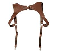 PENGXX Steampunk Renaissance Leder Hosenträger für Herren H Designs Vintage Herren Rückenstützgeschirr Metallhaken Verstellbar