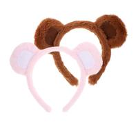 PENIKOKO 2 Stück Teiliges Damen Haarband mit Süßen Cartoon Bärenohren Weiches Bequemes Stirnband für Mädchen und Frauen für Kostüme Partys Alltag und Fotoshootings
