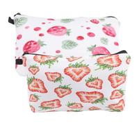 PENIKOKO 2stücke Kosmetiktasche mit Reißverschluss Erdbeer-Make-up-Aufbewahrungstasche Make-up-Tasche für Teenager-mädchen Kulturbeutel aus Kosmetikaufbewahrungsbeutel für Reisen