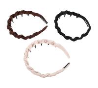 PENIKOKO 3 Stück Damen Haarband Rutschfest mit U Förmigen Zähnen Elastisch Seidiges Material Volumengebend Stirnband für Make Up Gesichtsreinigung und Sport