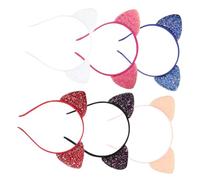 PENIKOKO 6 Stück Glitzer Katzenohren Haarband Pailletten Haarreif für Mädchen Party Cosplay Haar Accessoire
