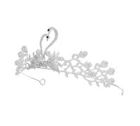PENIKOKO Braut Tiara Schwanenkrone mit Strass und Perlen Farbechter und Leichter Kopfschmuck für Hochzeit und Verlobung Funkelndes Accessoire für Unvergessliche Momente