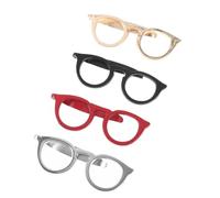 PENIKOKO Krawattennadel für Herren 4er Pack Schmale Krawattenklammern mit Brillen Design aus Legierung, für Anzug und Hemd im Büro und Alltag