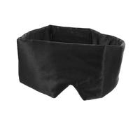 PENIKOKO Schwarze doppellagige Schlafmaske aus atmungsaktivem Satin mit verstellbarem Klettband leichte Augenbinde für vollständige Verdunkelung komfortabel und flexibel für Reisen