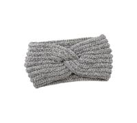 PENIKOKO Strick woll stirnband für Damen und Mädchen Warmes Elastisches Sport haarband Graues Doppelt Gekreuztes Winterliches Kopfband für Outdoor aktivitäten und Fitness