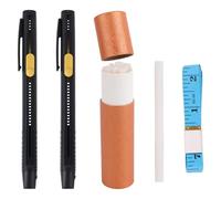 Penitue 2 Stück Hitzebeständige Stoffmarker für Baumwoll und Strickstoffe, Hitzebeständige Textilmarker zum Nähen Quilten Basteln Inklusive 20 Nachfüllminen und Weichem Maßband (Farbe Zufällig)